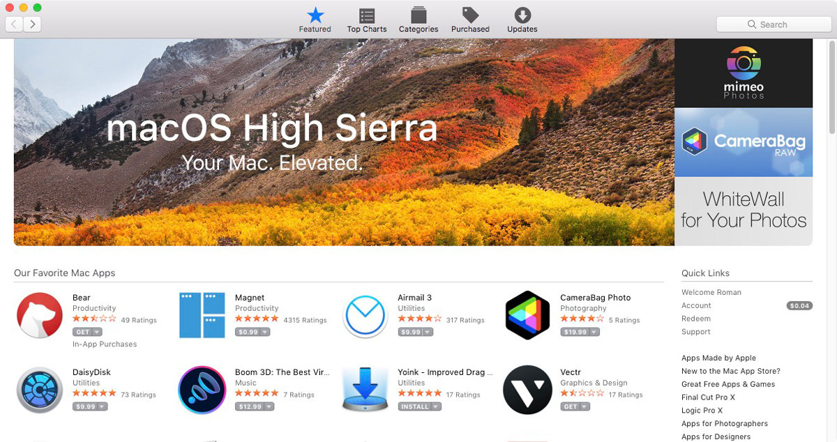 outlook for mac os high sierra 10.13.1